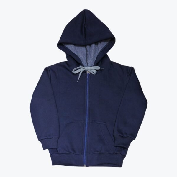 Campera algodon frisado azul liso de Niño - Image 2